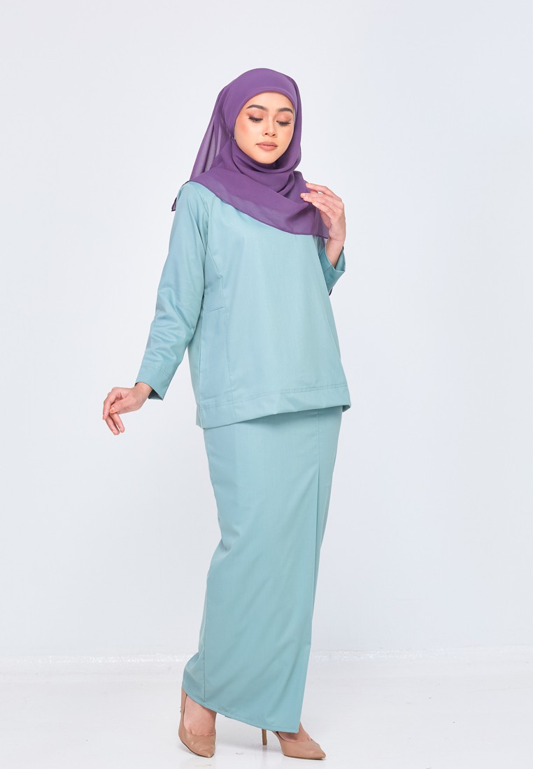 Qasimah Kurung Kedah Pesak Mint Green